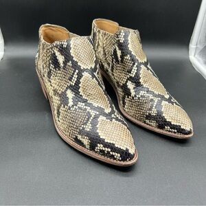 Madewell Sonia Faux Snakeskin Chelsea Leather Booties Women's Size 10 Western